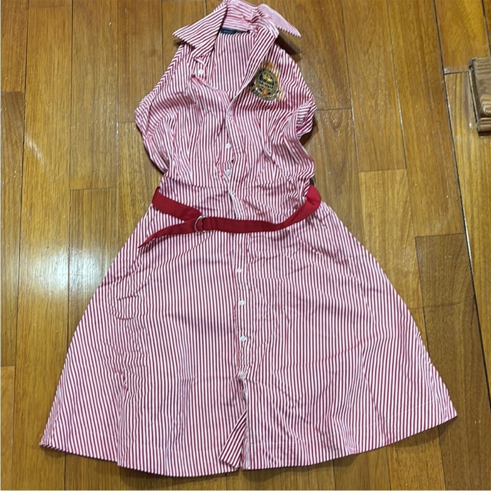 NWOT Ralph Lauren sports equestrian, pinstripe collared Derby sundress